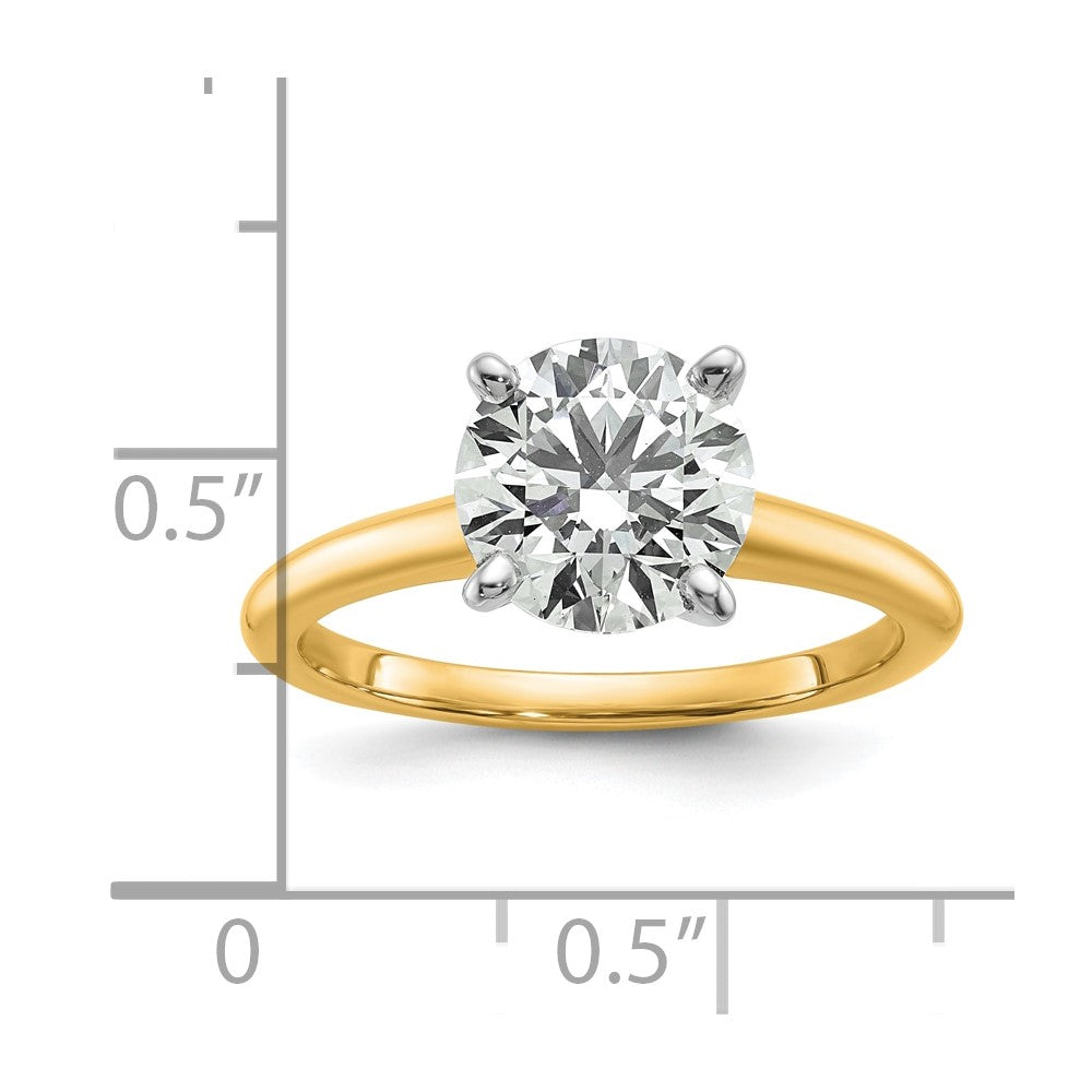14ktt 2ct Lab Grown Diamond VS+ F+ Round Comp Solitaire Eng Ring