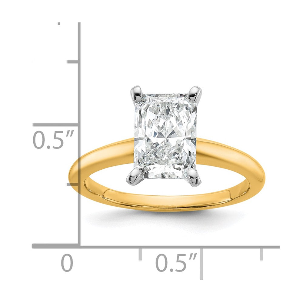 14ktt 2ct Lab Grown Diamond VS+ F+ Radiant Solitaire Comp Eng Ring