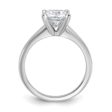 14kw 2 1/4ct Cert Lab Grown Diamond VS+ F+ Cushion Comp Solitaire Eng Ring