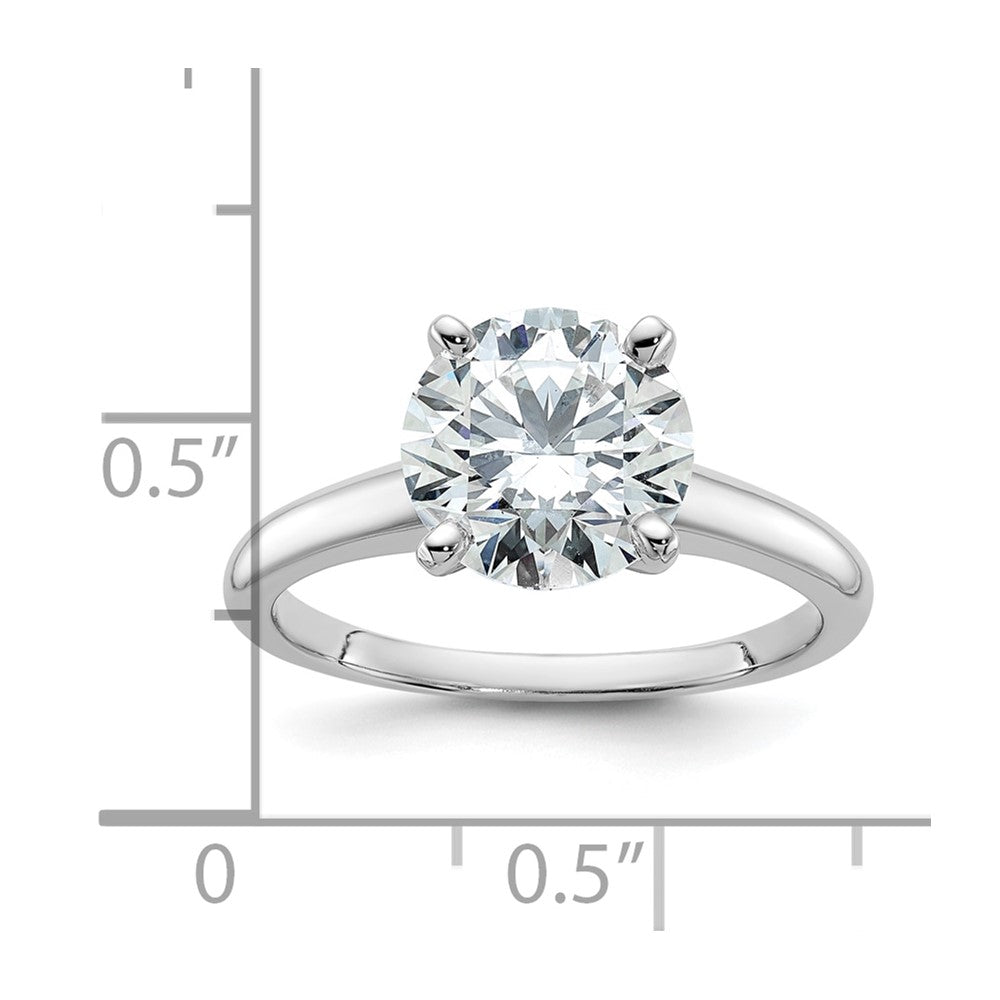 14kw 2 1/2ct Cert Lab Grown Diamond VS+ F+ Round Comp Solitaire Eng Ring