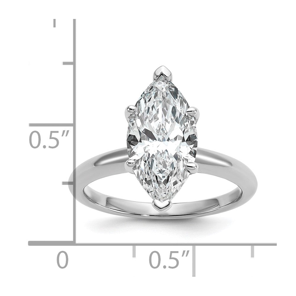 14kw 3ct Cert Lab Grown Diamond VS+ F+ Marquise Solitaire Comp Eng Ring