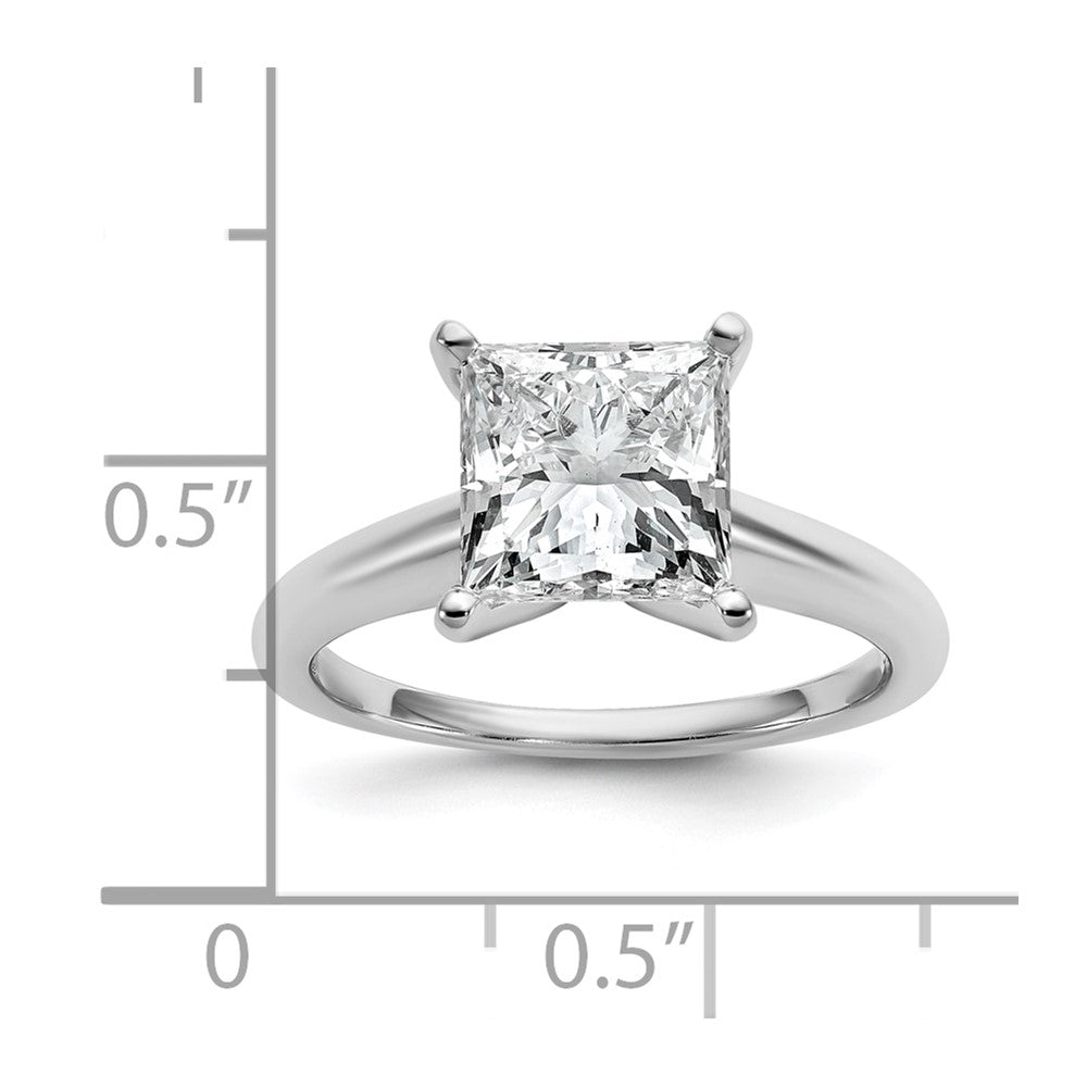 14kw 3ct Cert Lab Grown Diamond VS+ F+ Princess Comp Solitaire Eng Ring