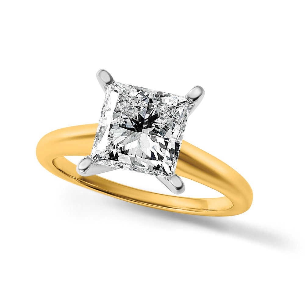 14ktt 3ct Lab Grown Diamond VS+ F+ Princess Comp Solitaire Eng Ring