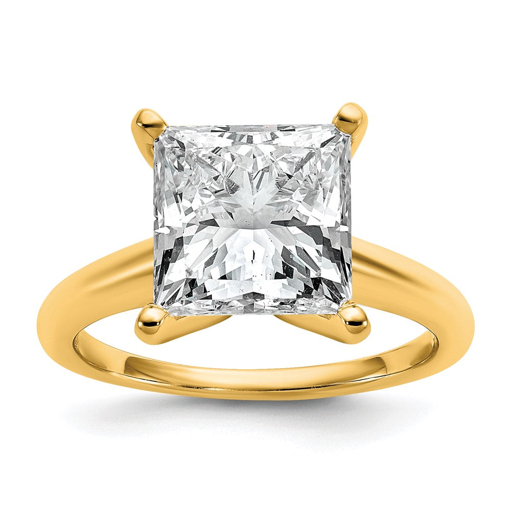 14ktt 5ct Cert Lab Grown Diamond VS/SI+ G+ Princess Comp Solitaire Eng Ring
