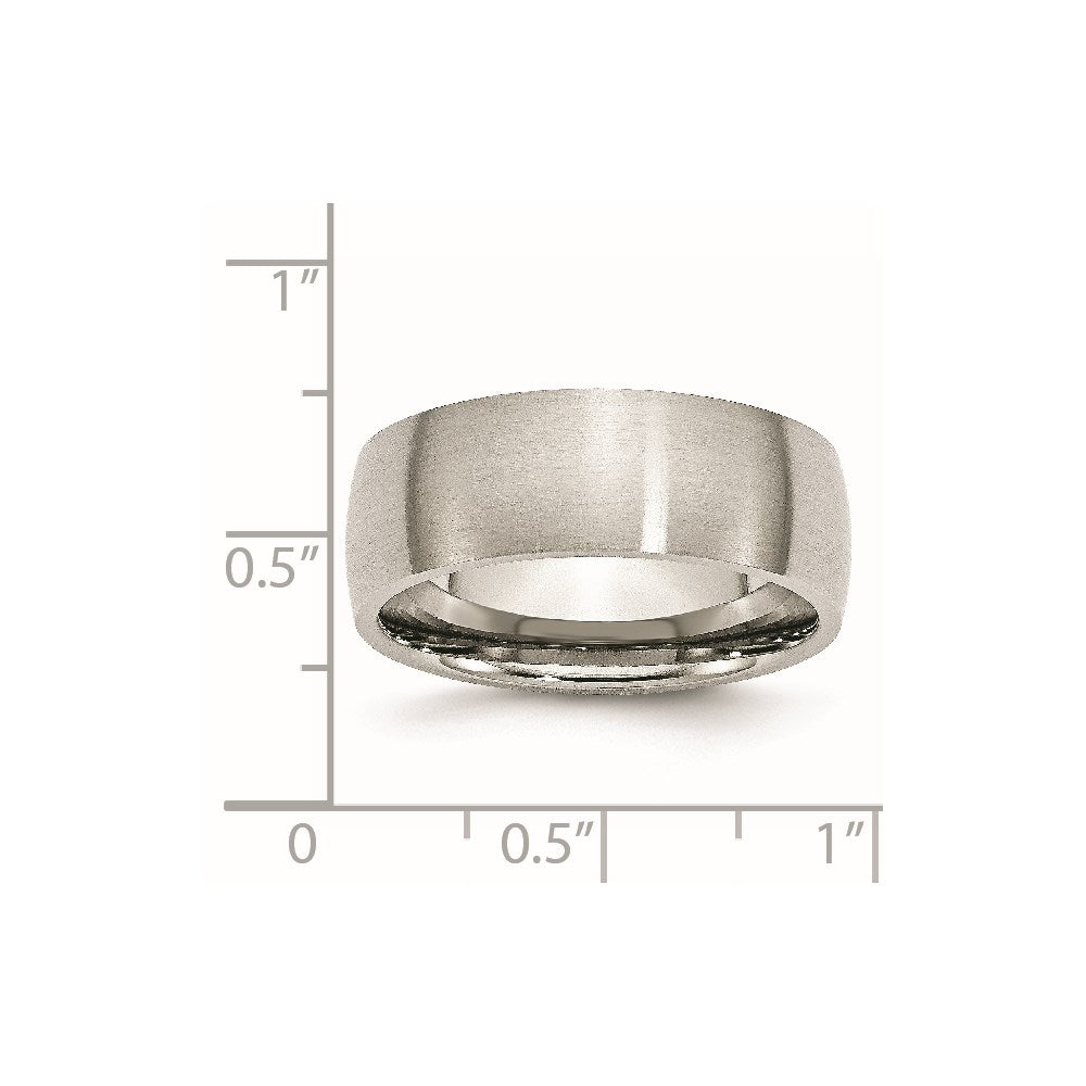 Stainless Steel Brushed 8mm Half Round Band