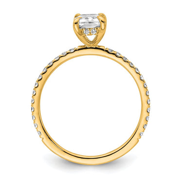 14k 1 1/3ct Cert Lab Grown Dia VS+ F+ Radiant Comp w/Flair Eng Ring