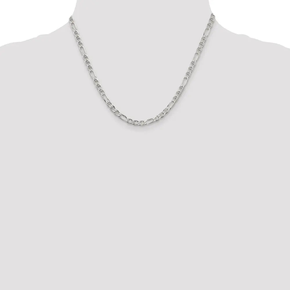 Sterling Silver 3.75mm Figaro Anchor Chain