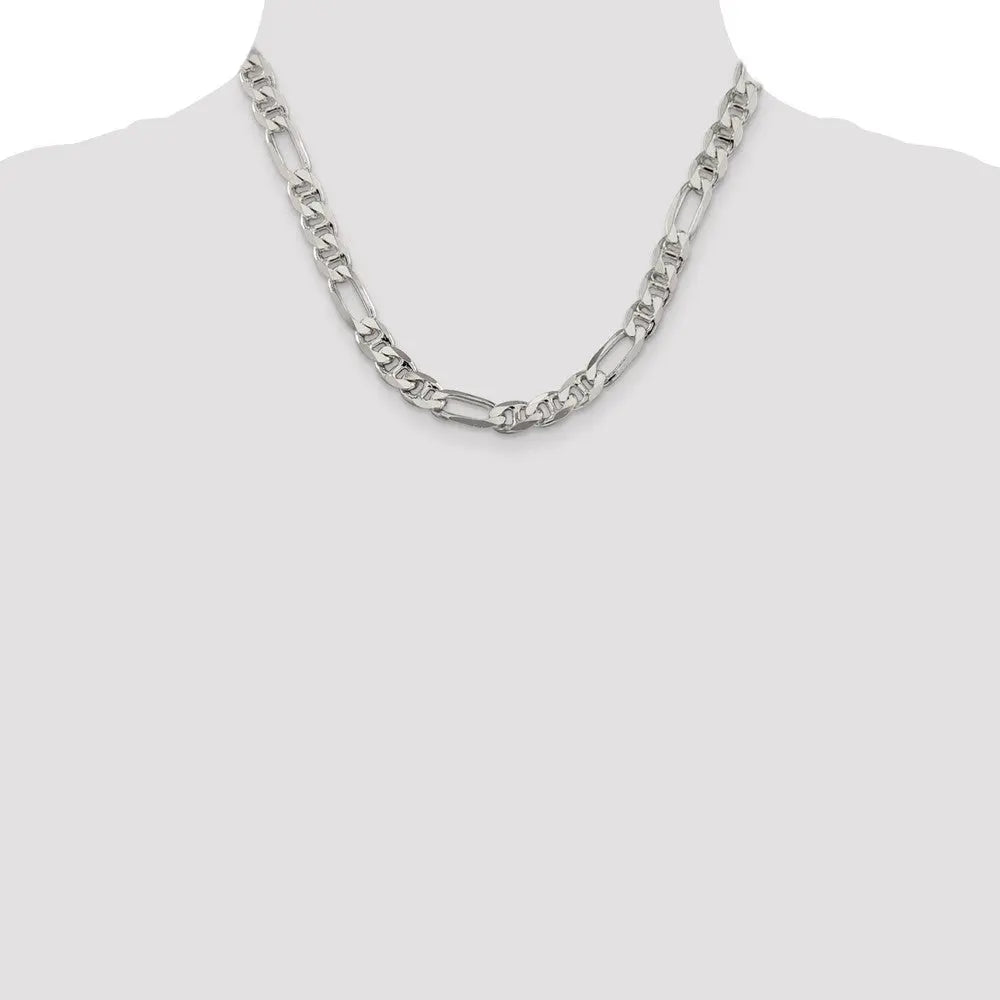 Sterling Silver 8.25mm Figaro Anchor Chain