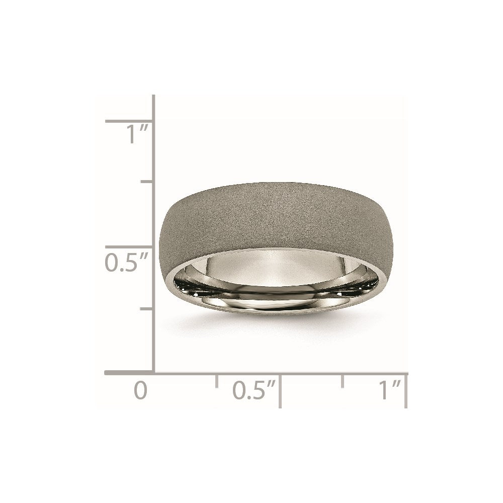 Titanium Stone Finish 7mm Half Round Band
