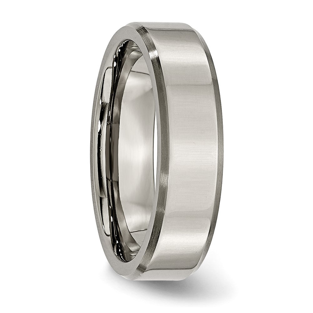 Titanium Polished w/Brushed and Beveled Edge 6mm Band