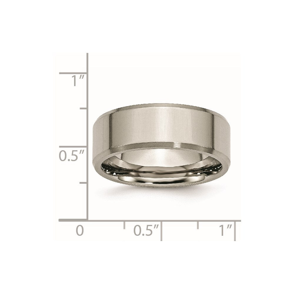 Titanium Polished w/Brushed and Beveled Edge 8mm Band