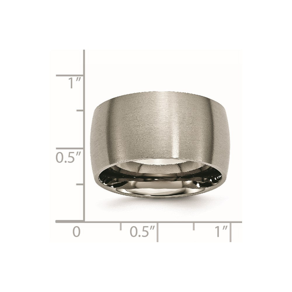 Titanium Brushed 12mm Half Round Band