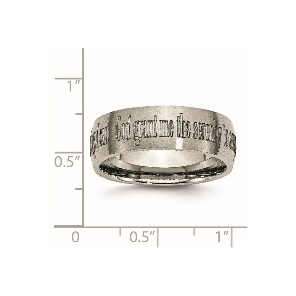 Titanium Brushed Serenity Prayer Laser Design 8mm Band