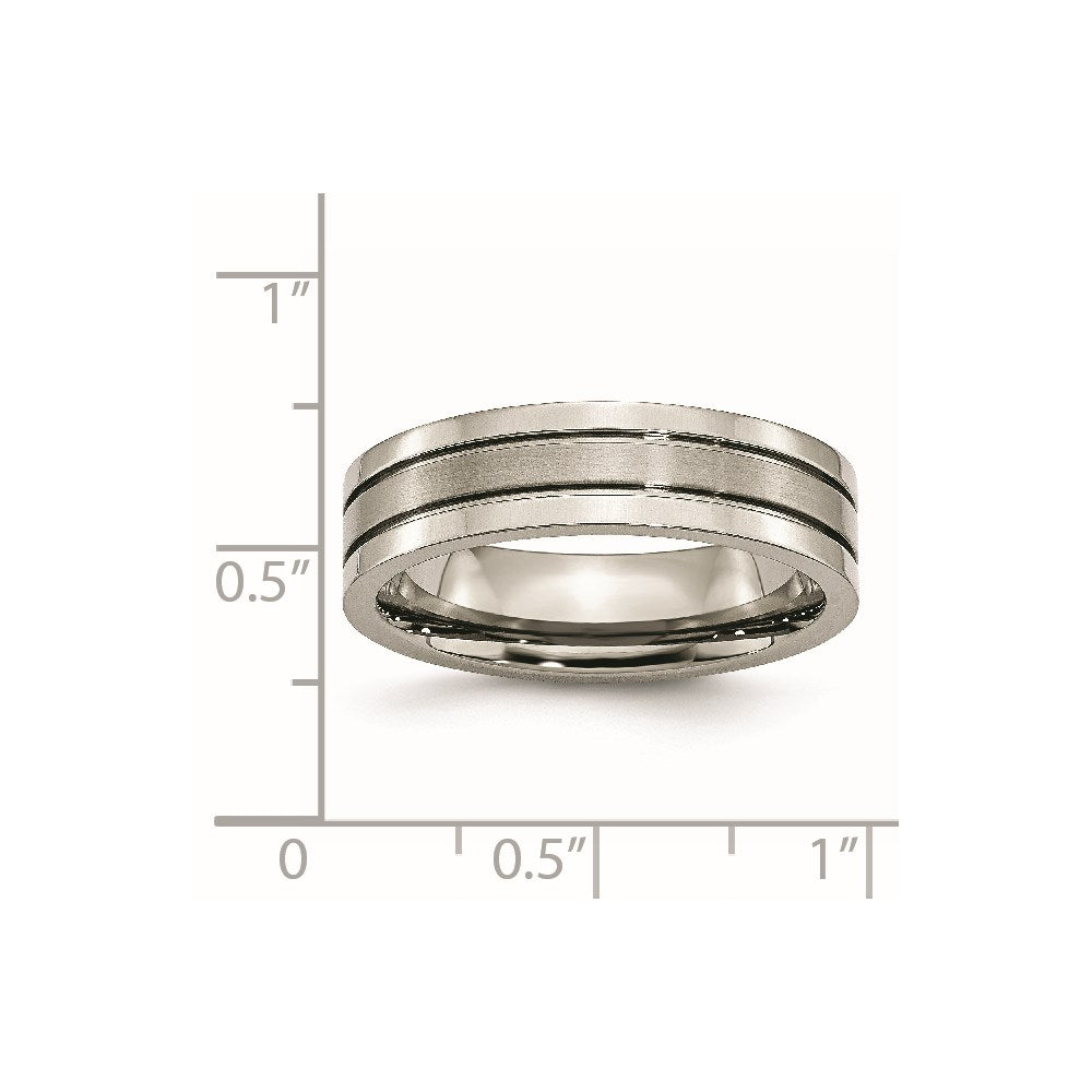 Titanium Brushed Center 6mm Grooved Band