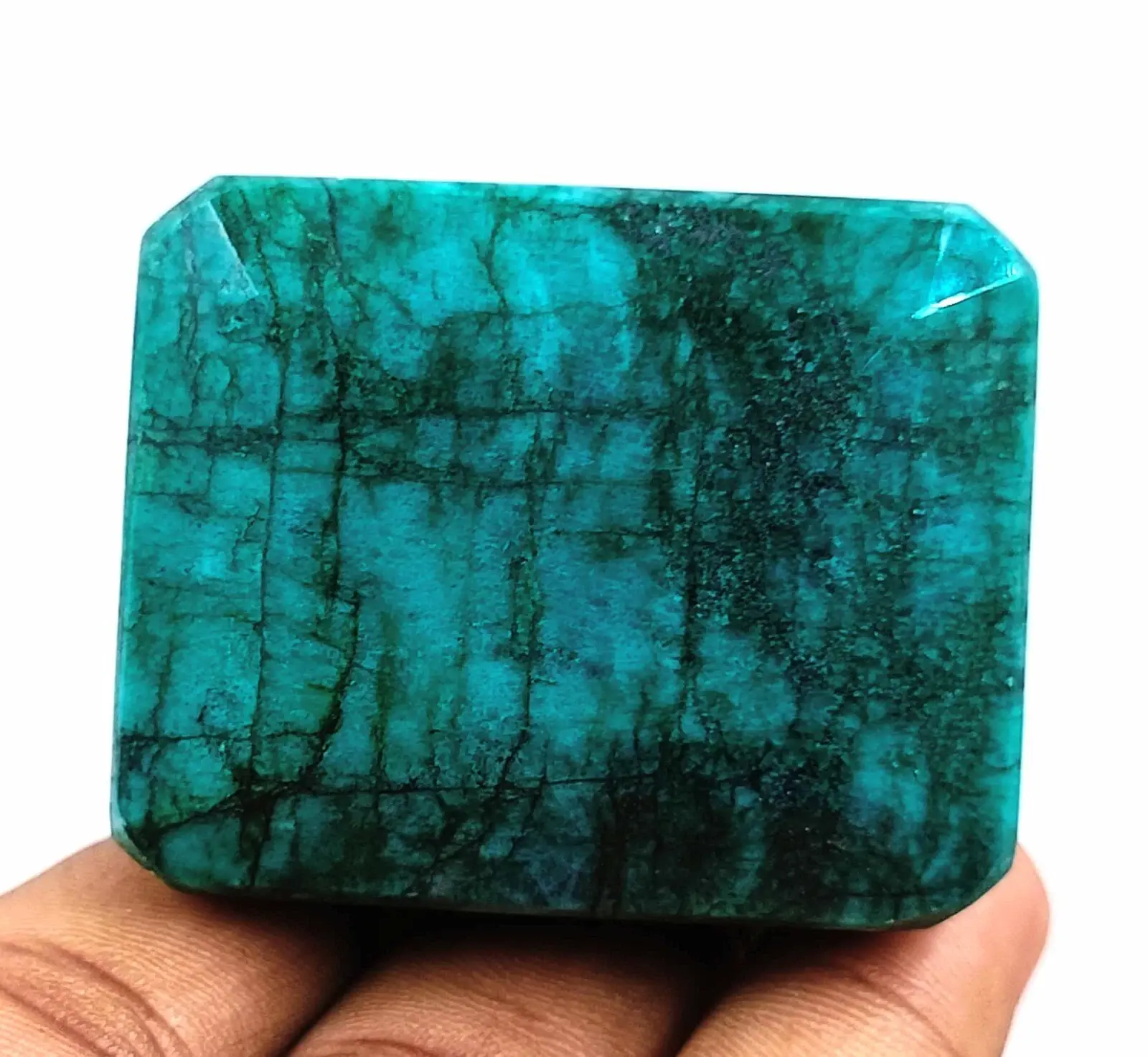 Unique Emerald Cut 594 Ct Certified Natural Colombia Green Emerald Gemstone AKD ABC Jewelery