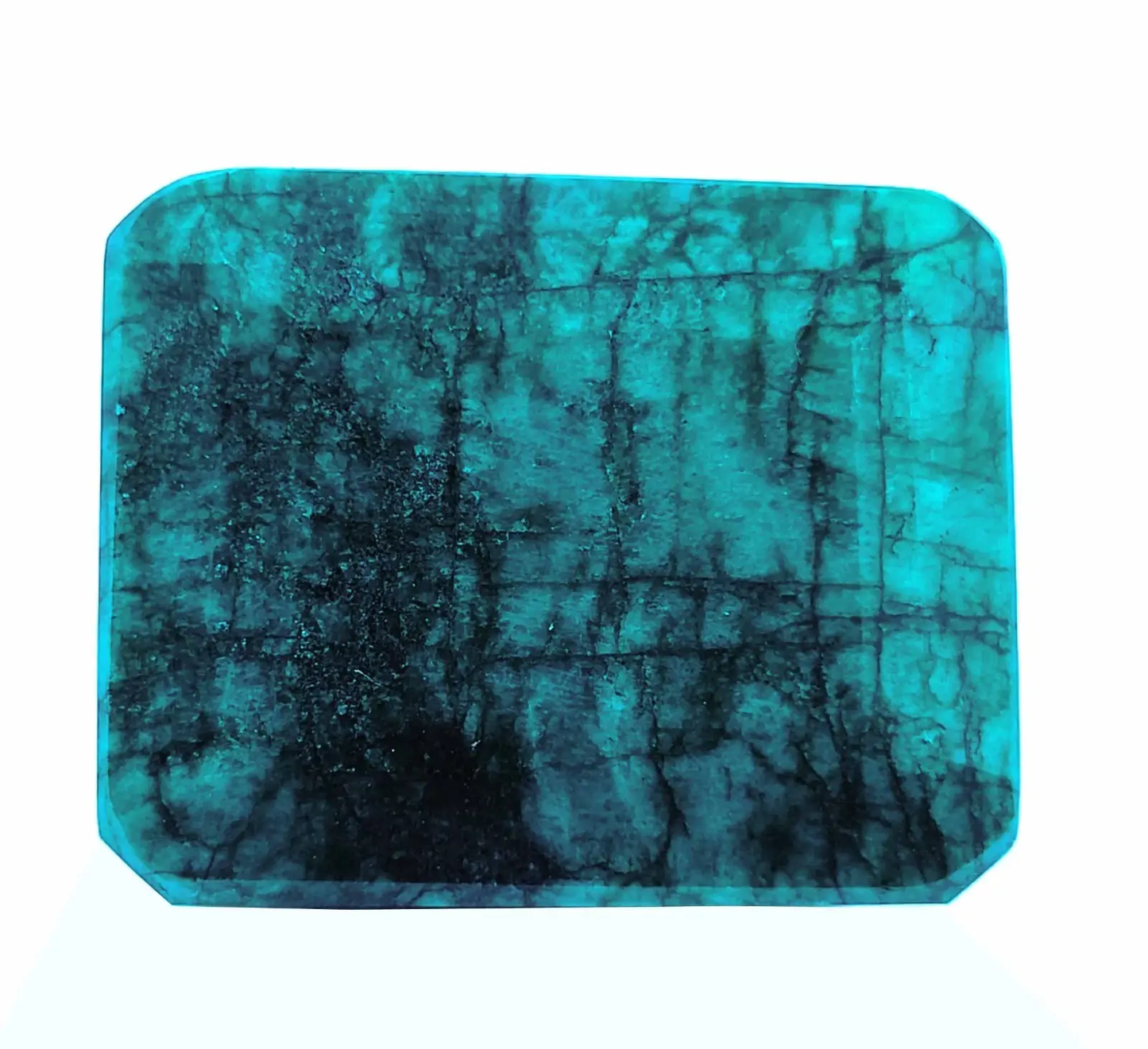 Unique Emerald Cut 594 Ct Certified Natural Colombia Green Emerald Gemstone AKD ABC Jewelery