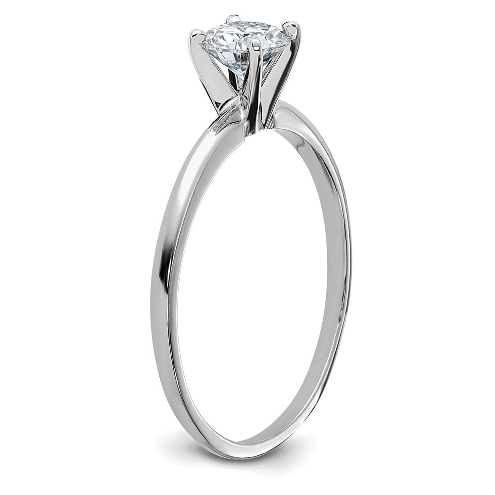 14kw 1/2ct Lab Grown Diamond VS/SI+ G+ Round Complete Solitaire Eng Ring
