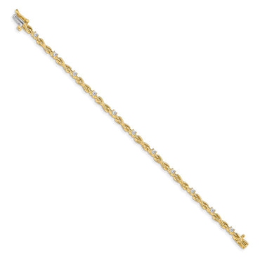 14k 1/2 ct Lab Grown Dia VS/SI+ G+ Complete Fancy Link Tennis Bracelet