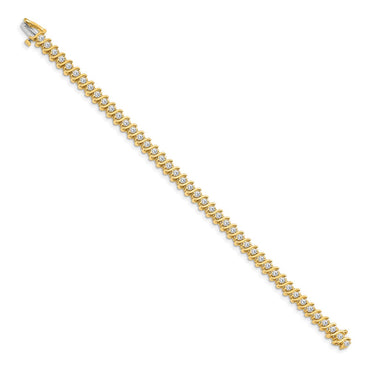 14k 3 ct Lab Grown Dia VS/SI+ G+ Comp Round Tennis Bracelet