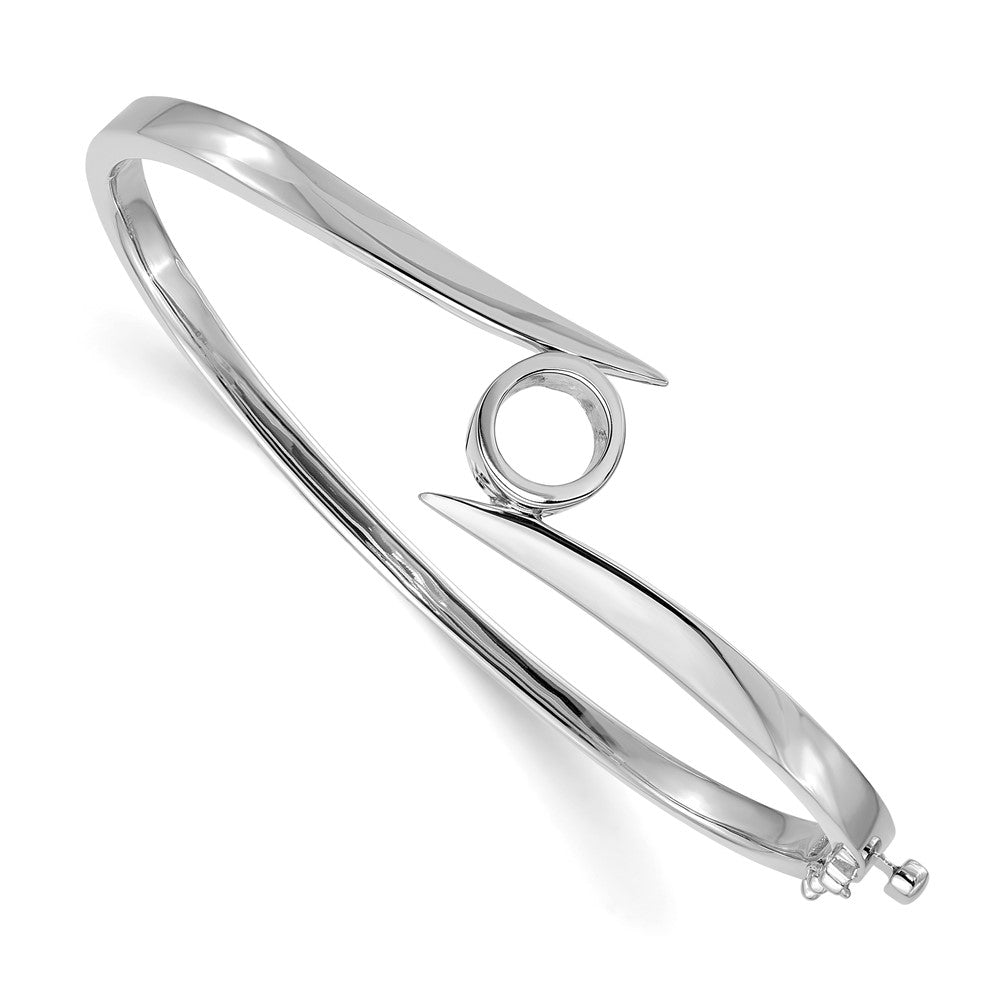 14k White Gold 1ct Lab Grown Diamond VS/SI+ G+ Comp Bangle Bracelet