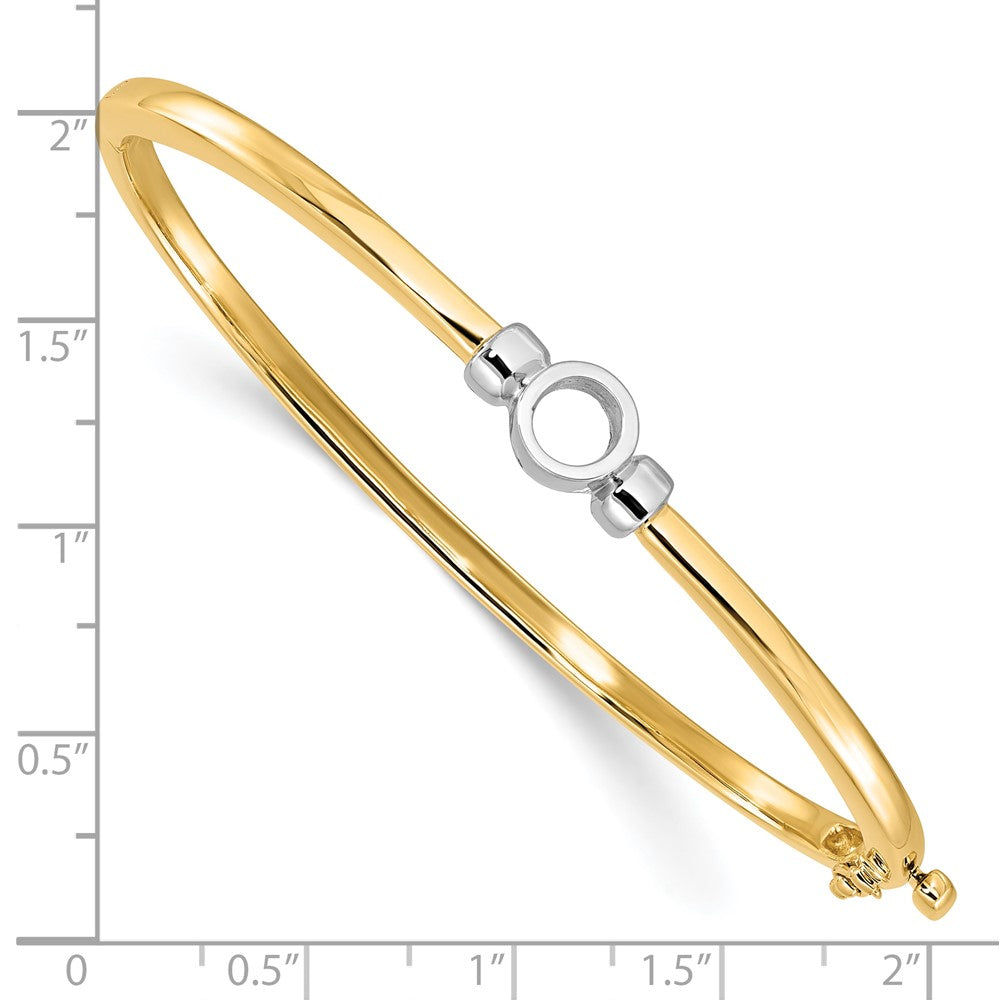14k Two-tone Hinged Bangle Bracelet Mounting