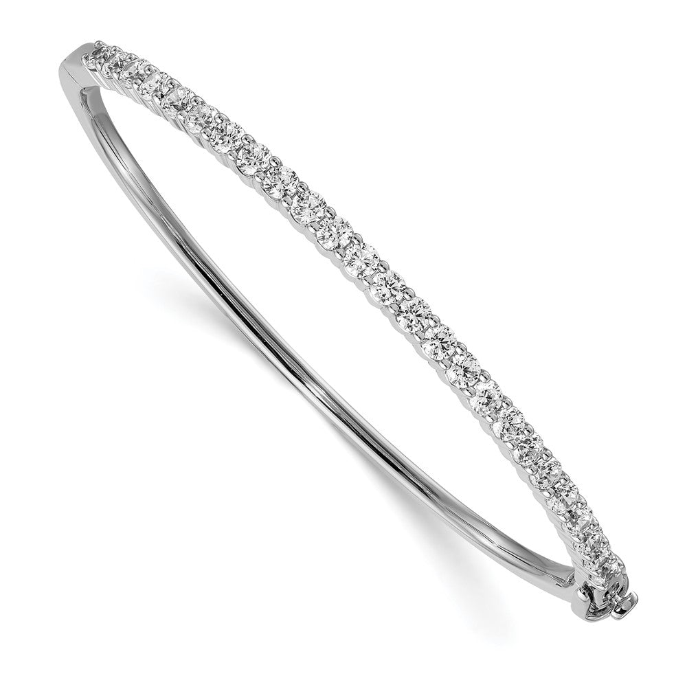 14k White Gold 2 1/3ct Lab Grown Diamond VS/SI+ G+ Comp Bangle Bracelet