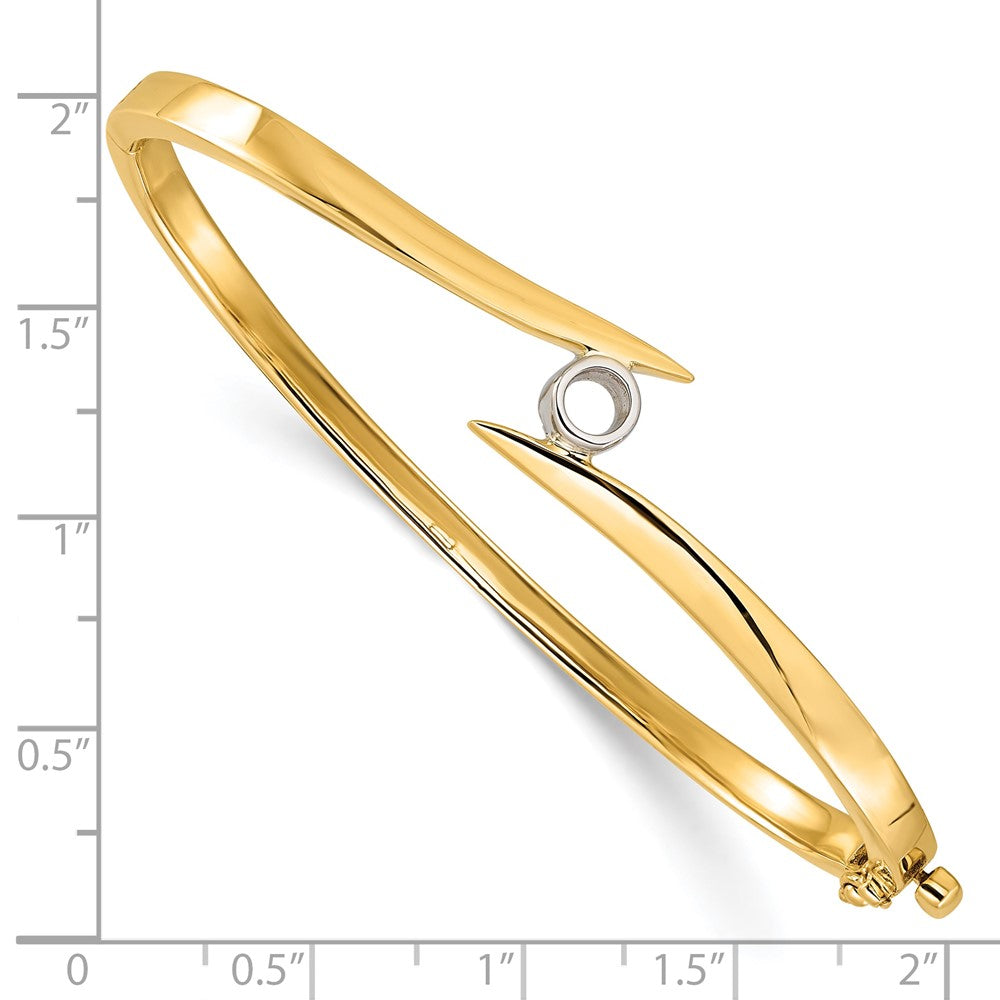 14k Two-tone Hinged Bangle Bracelet Mounting
