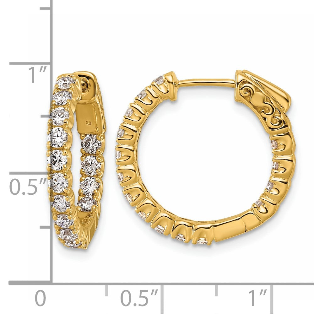 14k 1 1/2 ct Lab Grown Dia VS/SI+ G+ Round In/Out Safety Clasp Hoop Earring