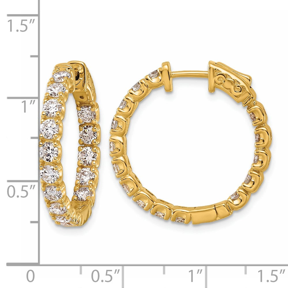 TO 14k 2 3/4ct Lab Grown DIA. VS+ F+ Comp. In&Out Hoops