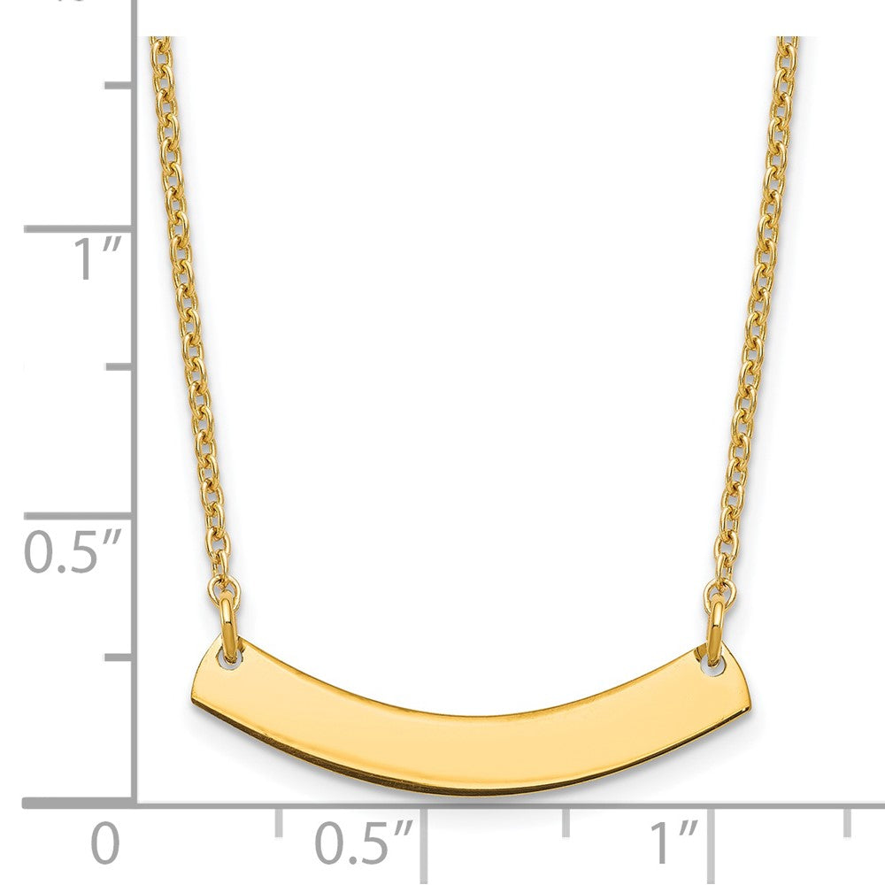 Sterling Silver/Gold-plated Small Curved Blank Bar Necklace
