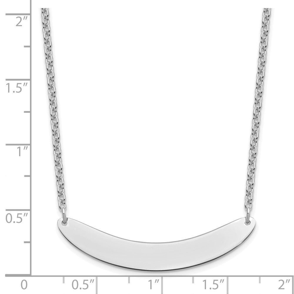 Sterling Silver/Rhod-plated Medium Curved Blank Bar Necklace