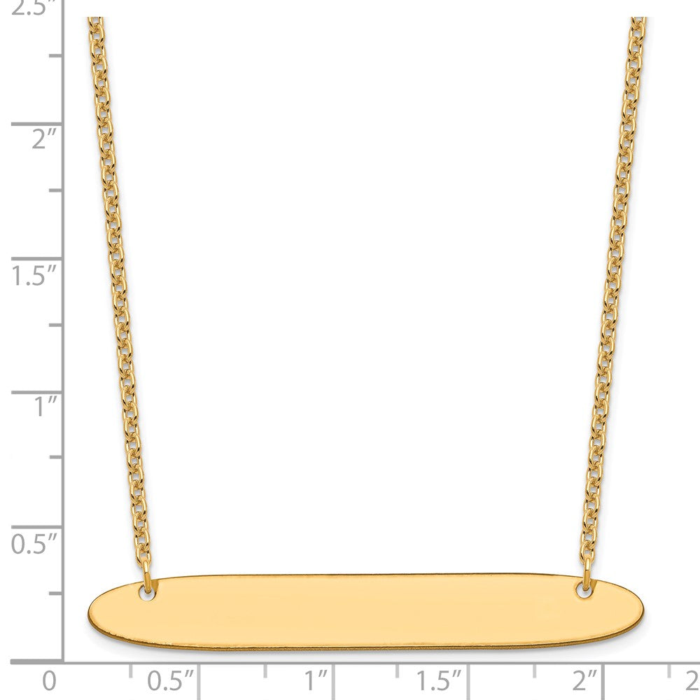 Sterling Silver/Gold-plated Large Oblong Blank Bar Necklace