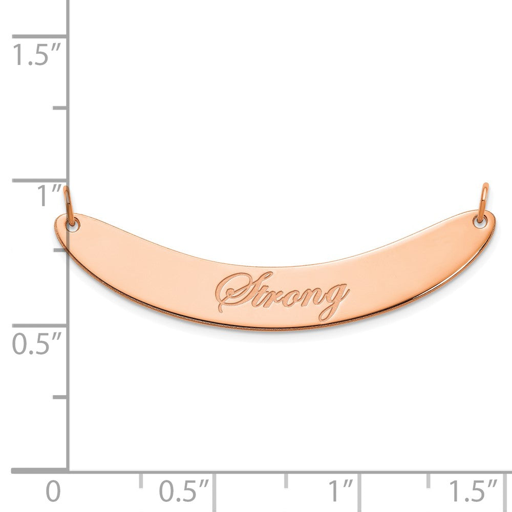 SS/Rose-plated Medium EDWARDIAN SCRIPT Curved Bar Necklace
