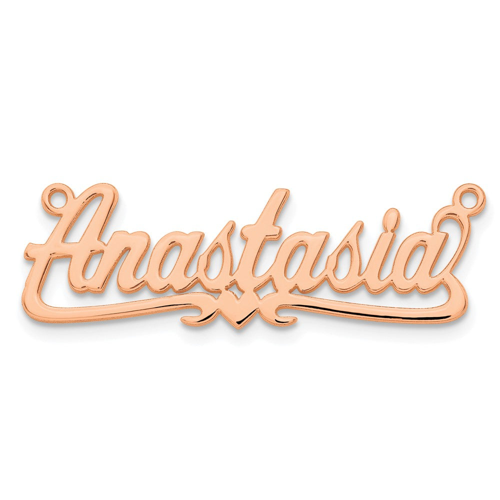 14k Rose Gold Polished Heart Name Plate