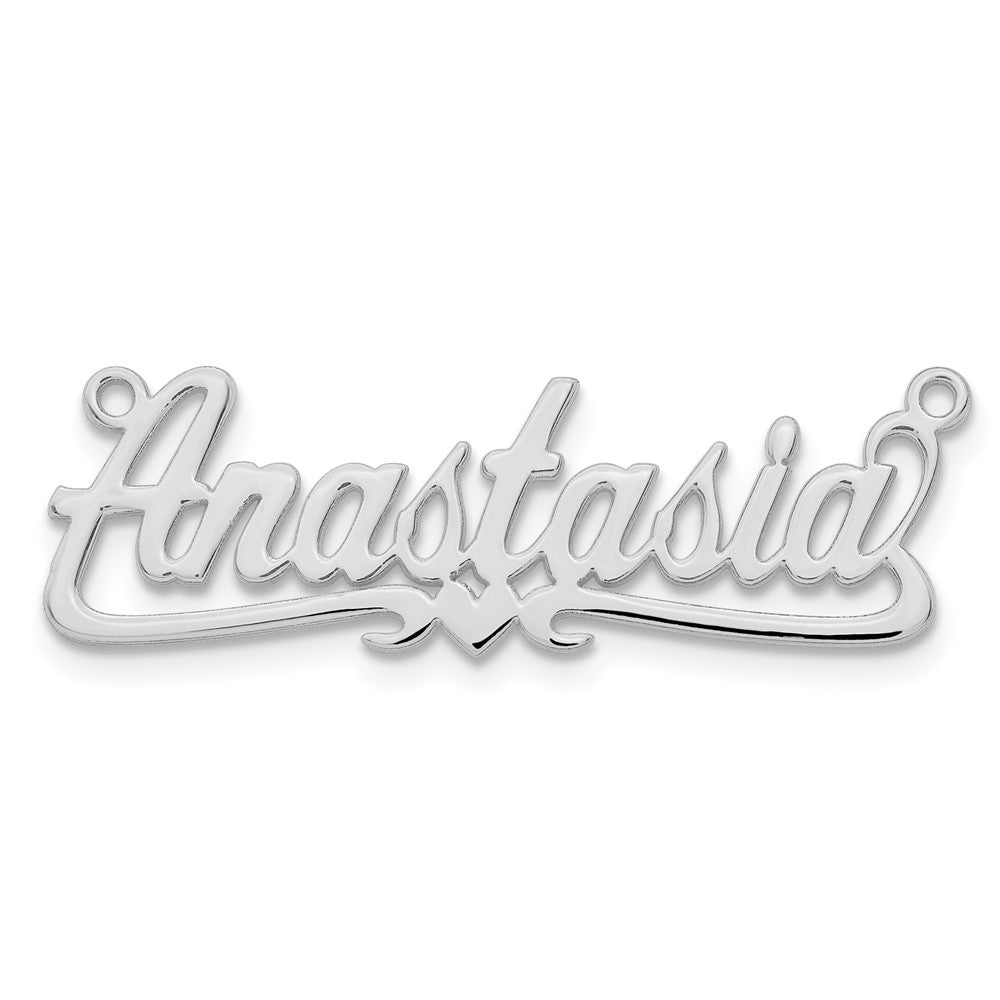 14k White Gold Polished Heart Name Plate