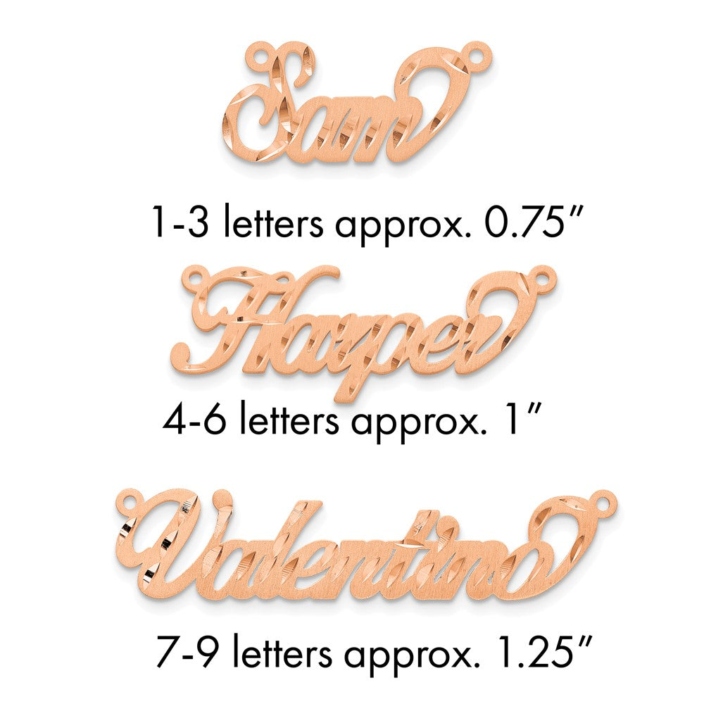 Sterling Silver/Rose-plated Satin Diamond-cut Name Plate