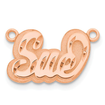 Sterling Silver/Rose-plated 3D Diamond-cut Name Plate