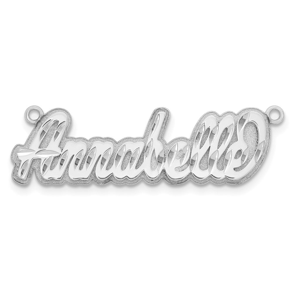 14k White Gold 3D Diamond-cut Name Plate