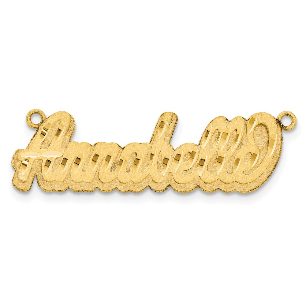 Sterling Silver/Gold-plated 3D Satin Diamond-cut Name Plate