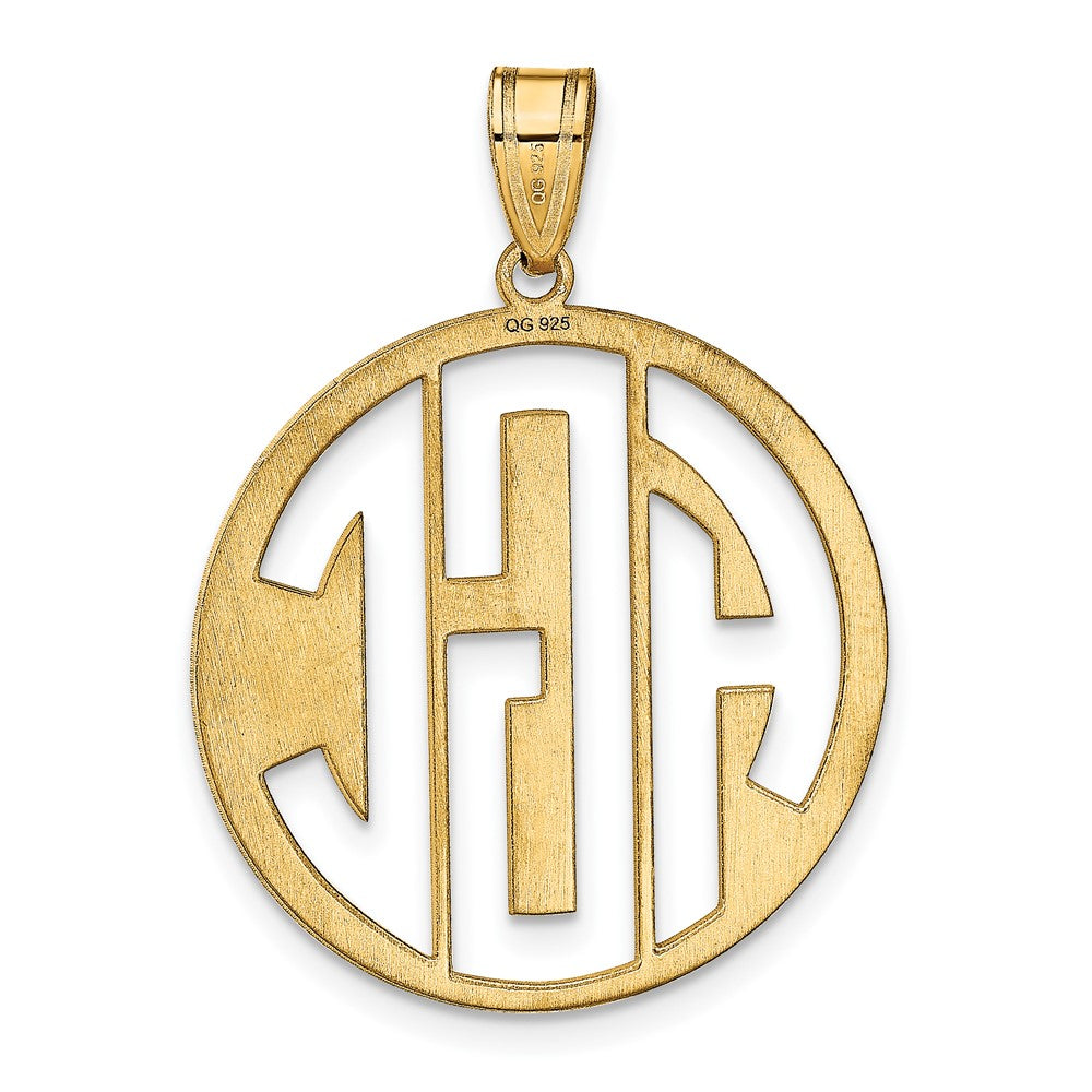 Sterling Silver/Gold-plated Round Cut-out Monogram Pendant