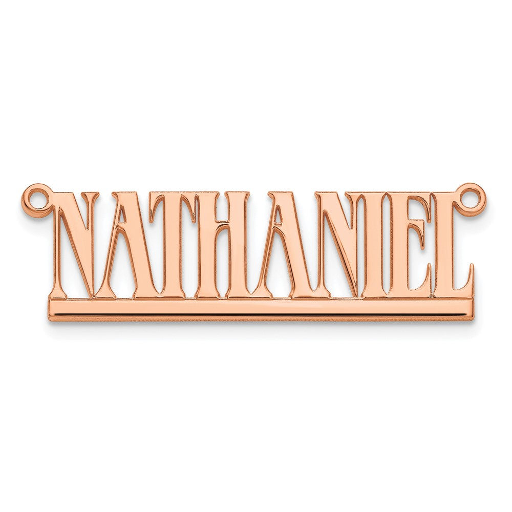 14k Rose Gold Underlined Name Plate
