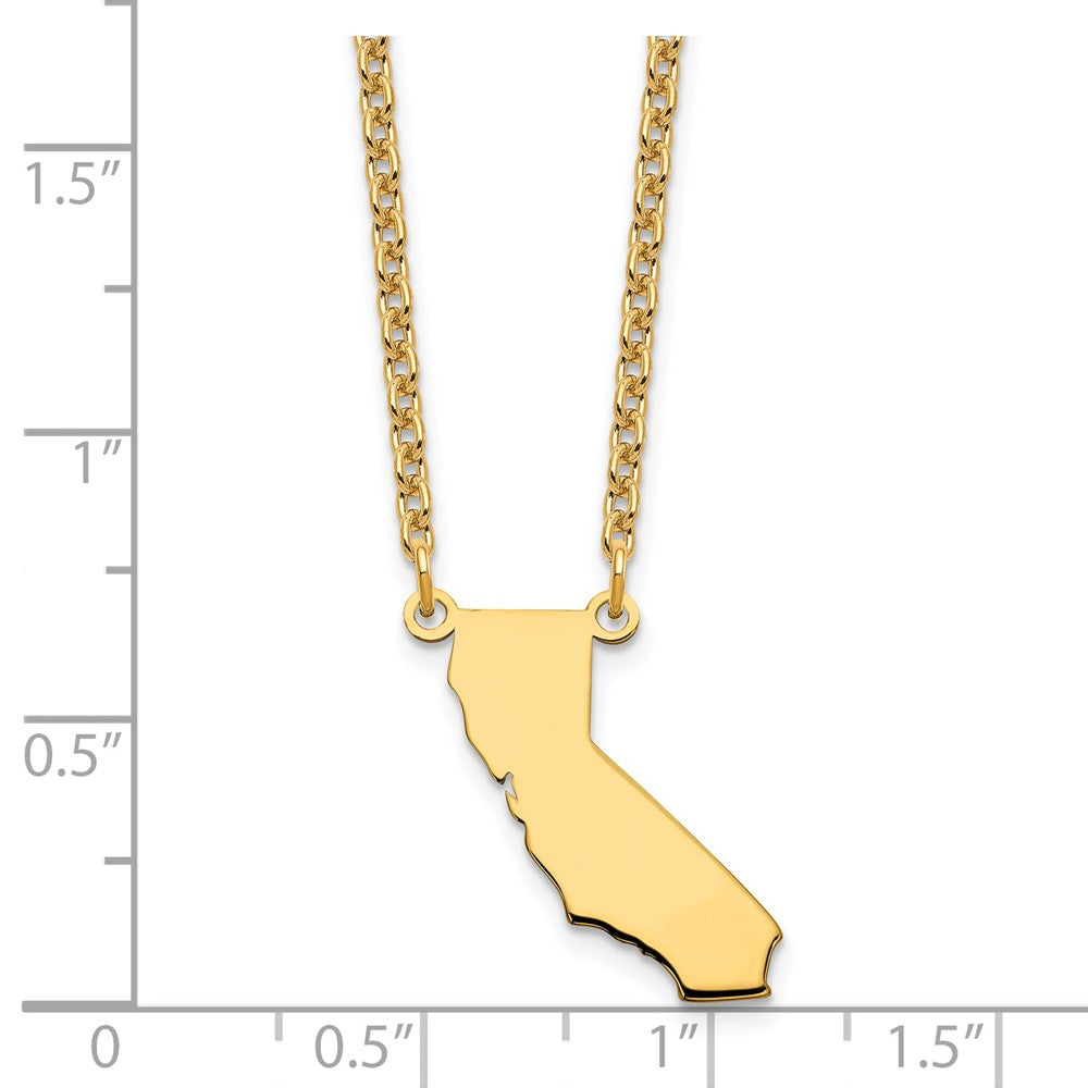 Sterling Silver/Gold-plated California State Necklace