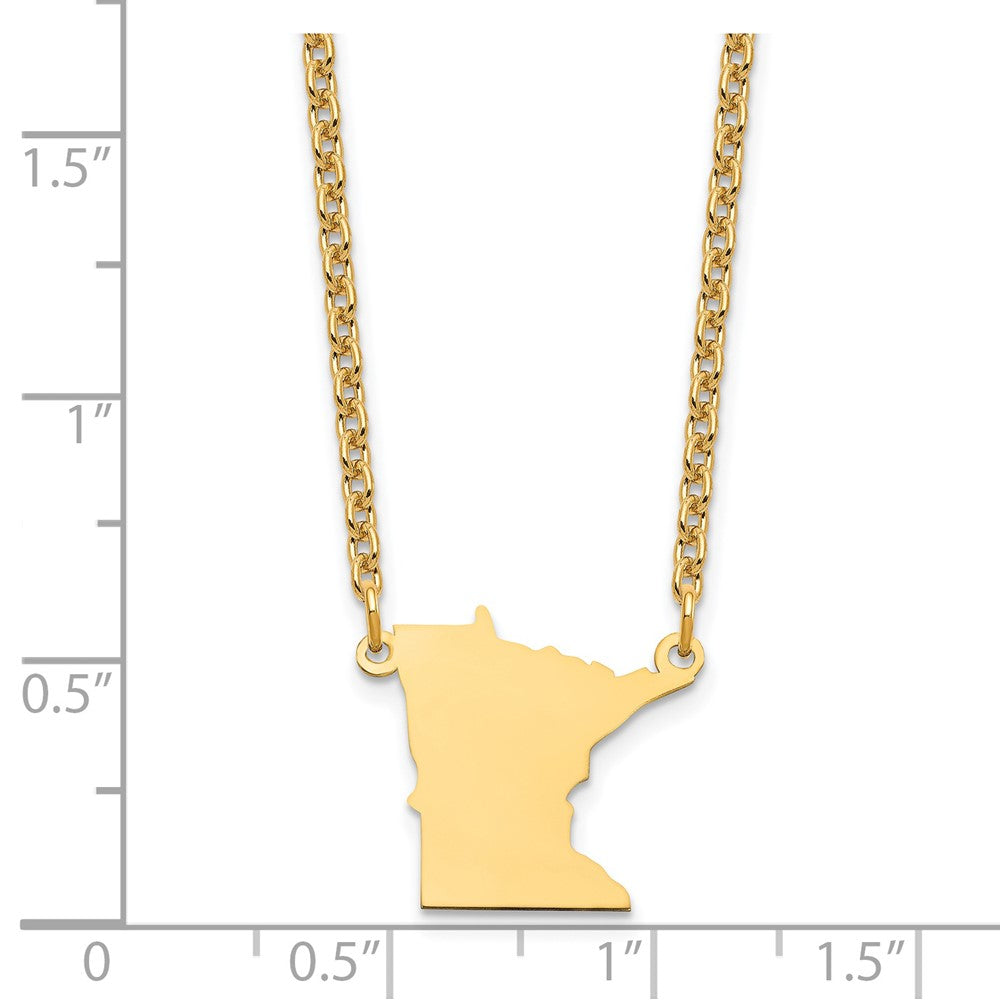 Sterling Silver/Gold-plated Minnesota State Necklace