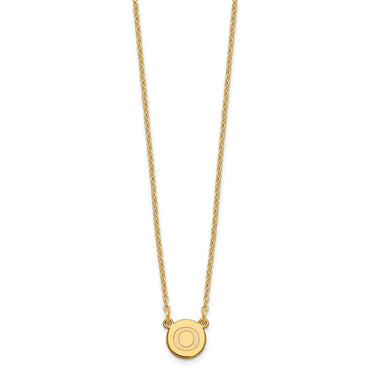 Sterling Silver Gold-plated Tiny Circle Block Letter O Initial Necklace