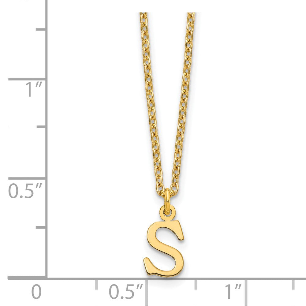 Sterling Silver Gold-plated Cutout Letter S Initial Necklace