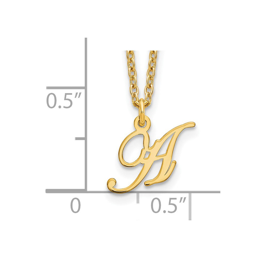 Sterling Silver Gold-plated Letter A Initial Necklace