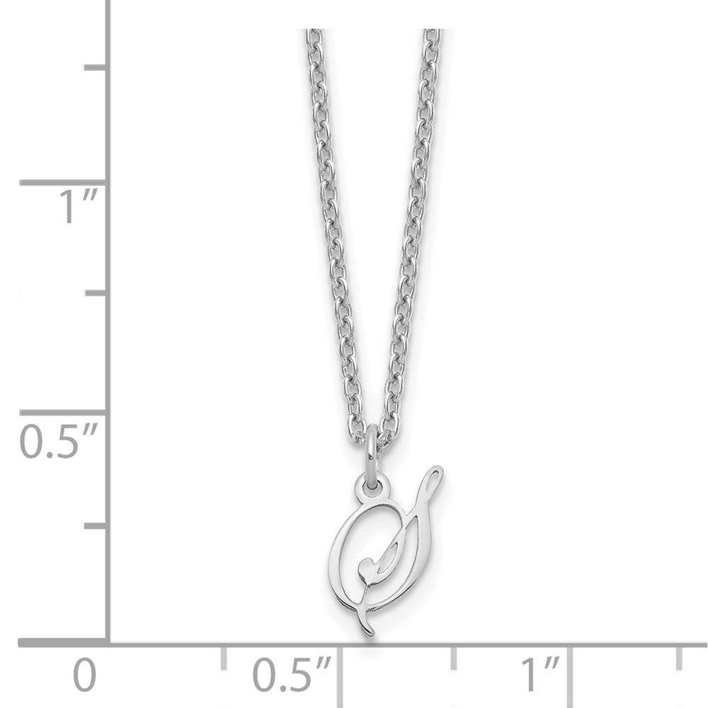 Sterling Silver Rhodium-plated Letter S Initial Necklace
