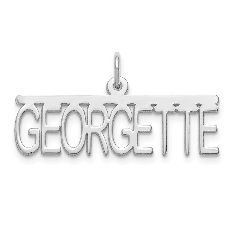 Sterling Silver/Rhodium-plated Top Bar Name Plate