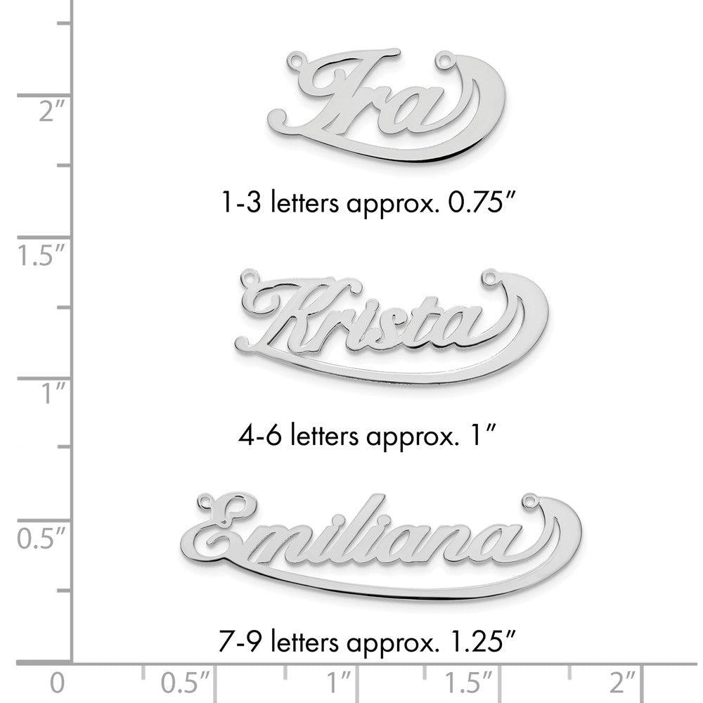 14k White Gold Swoop Name Plate
