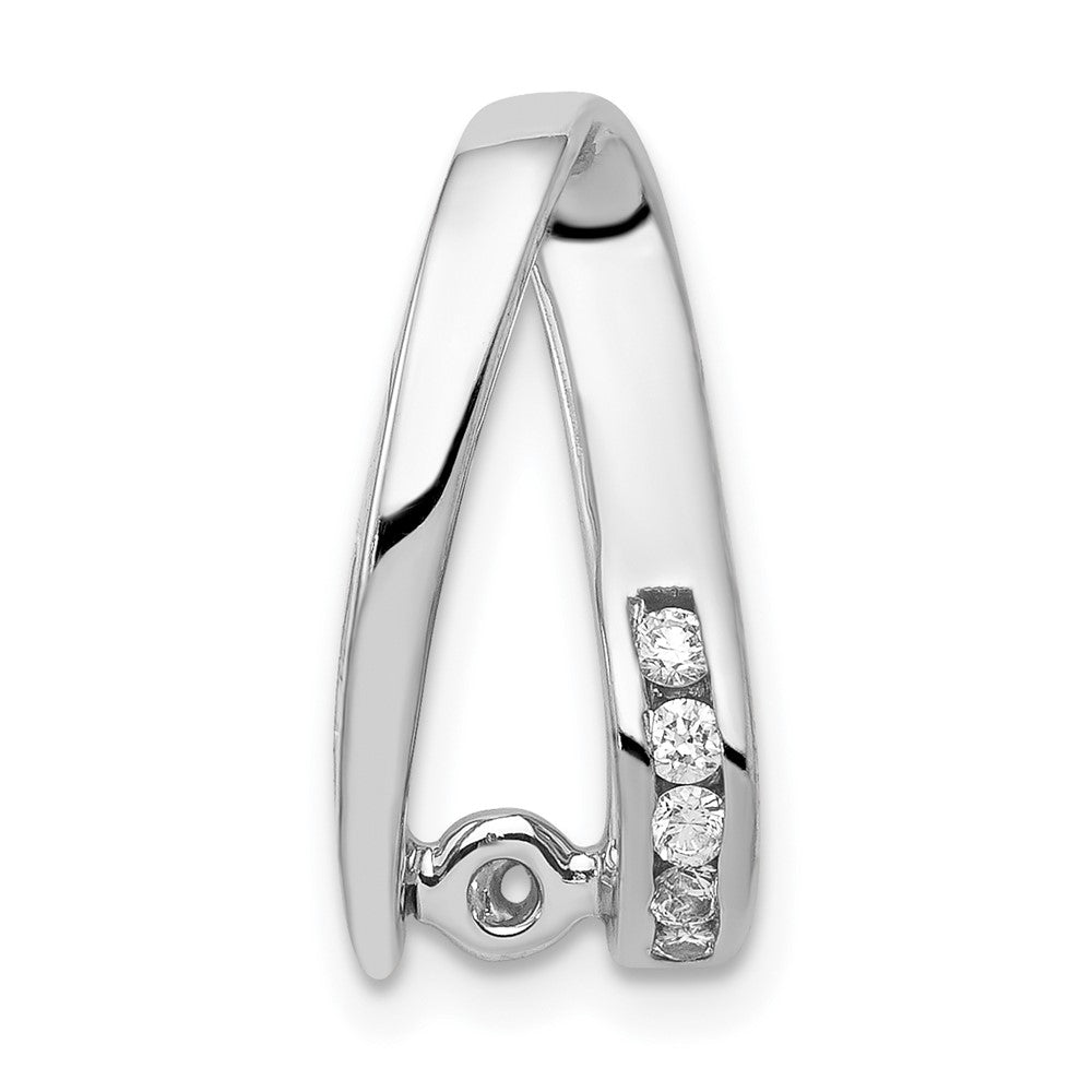 14kw 5/8ct Lab Grown Diamond VS/SI+ G+ Round Comp Chain Slide Pendant